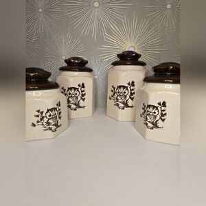 Ceramic Owl Canister Set